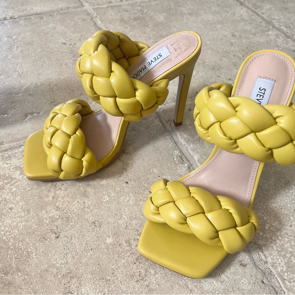 Steve Madden Yellow Braided Heels